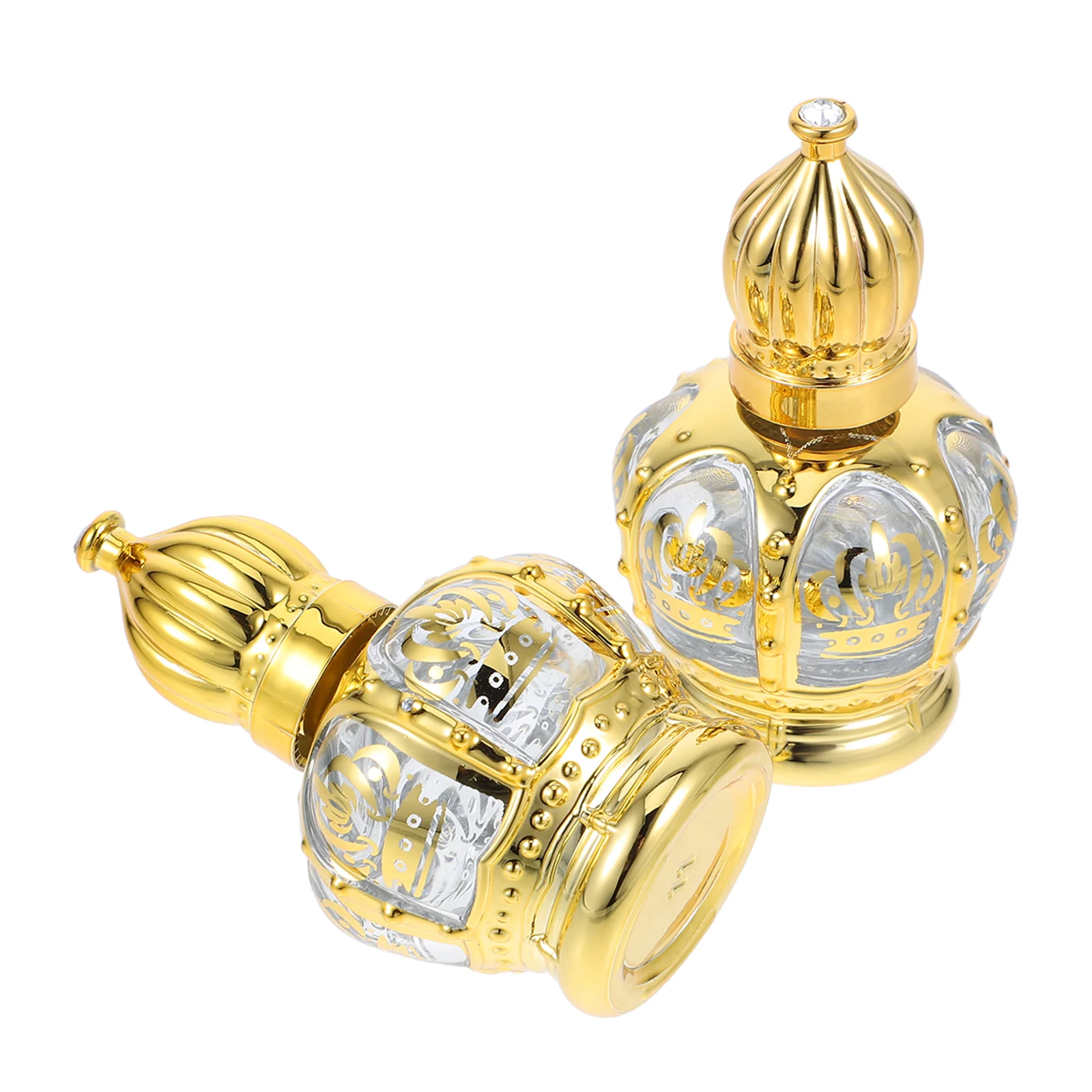 

2 Pcs Roller Bottle Bottled Travel Clear Water Decorative Bottles Glass Essential Oil Container