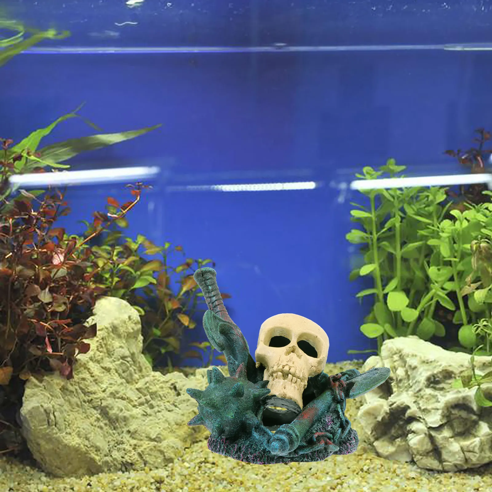 

1Pcs Skull Aquarium Decoration Resin Craft Durable Fish Tank Landscape Ornament Lifelike Aquarium Skull Decor Fish Tank Decor