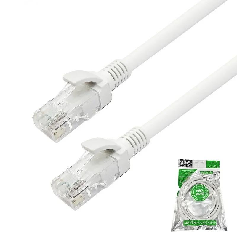 Cabo Ethernet plano para rede, cabos LAN, Patch Cord para computador, roteador, laptop, RJ45, Cat 6, 2m