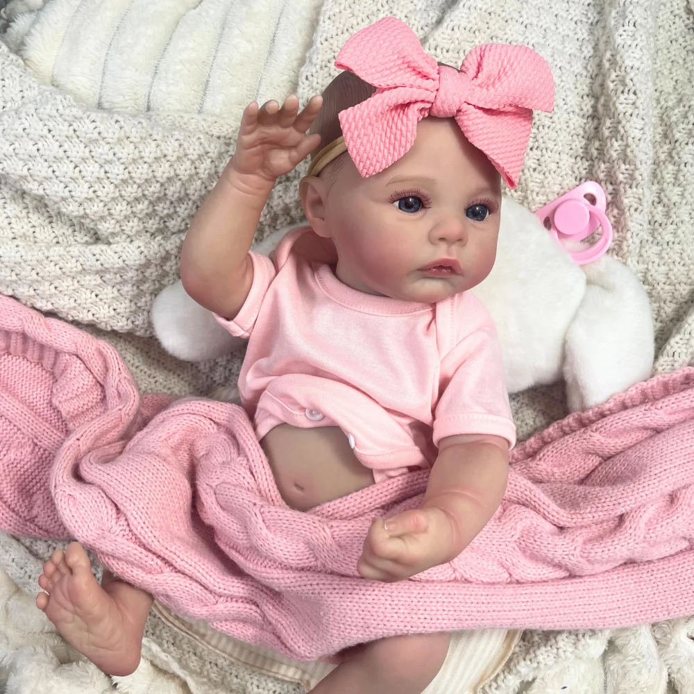 18 pollici Reborn Baby Doll Meadow Girl Corpo completo in vinile 100% fatto a mano 3D Pelle da collezione Art Doll Toy Compleanno Regalo di Natale