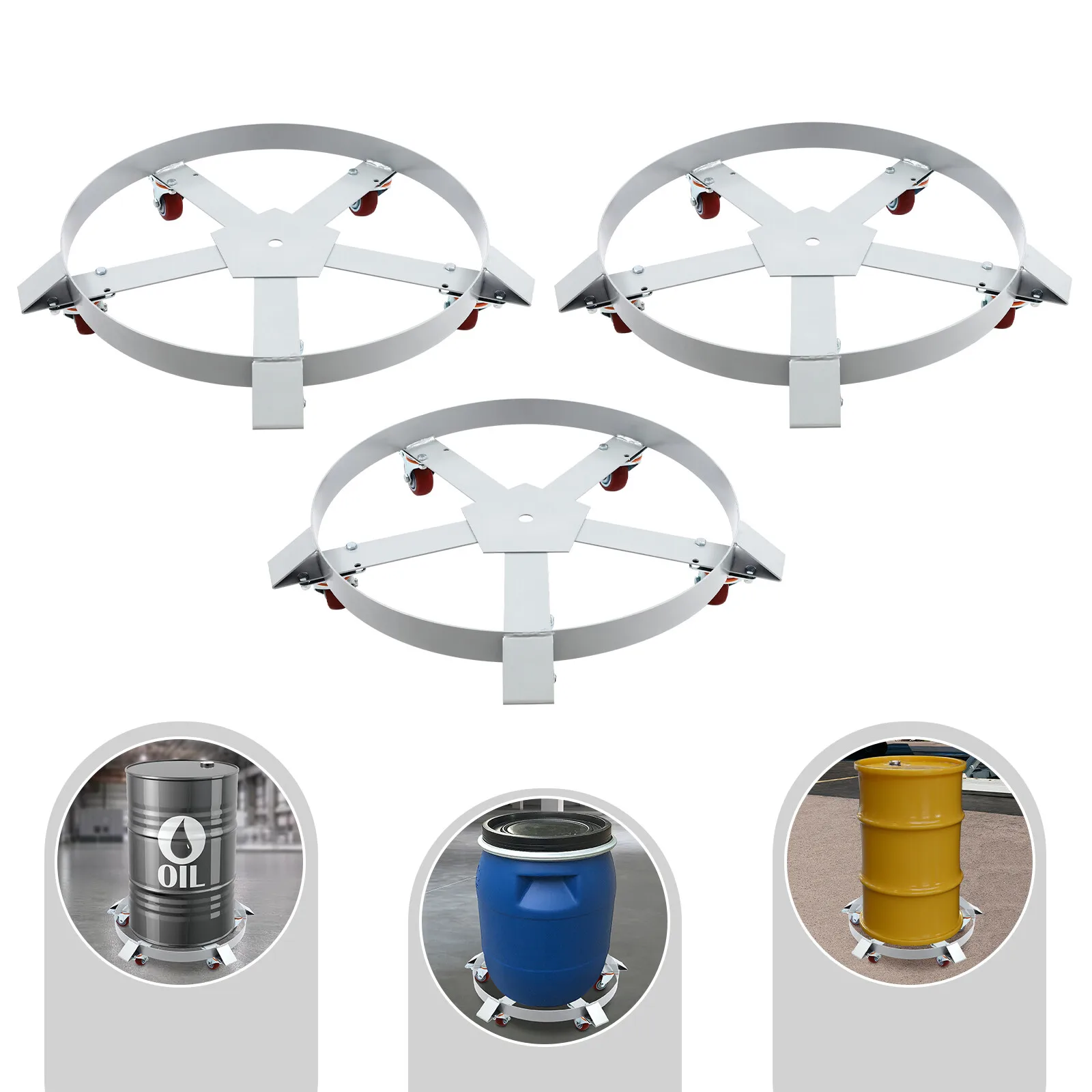 頑丈なドラムドリー、耐荷重1250ポンド、高強度スチール、上げバッフル、クロスバー、防錆、メンテナンスが簡単