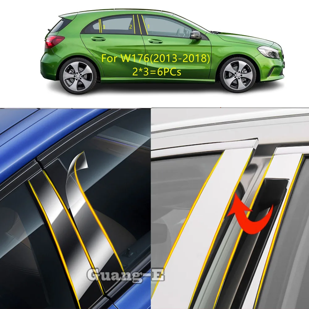 

Накладка на стойку двери из ТПУ/глянцевая, для Mercedes-Benz A-Class Hatchback W176 2013-2018, декоративная наклейка на окно двери