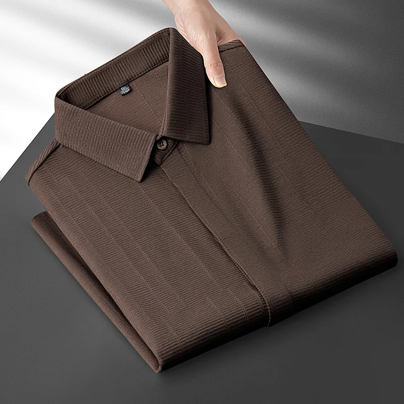 Lightweight and Relaxed Old Money Commuter Style Skin-Friendly Soft Modal Men's Slim-Fit Autumn Turn-Down Collar Hidden Button Long-Sleeve Shirt