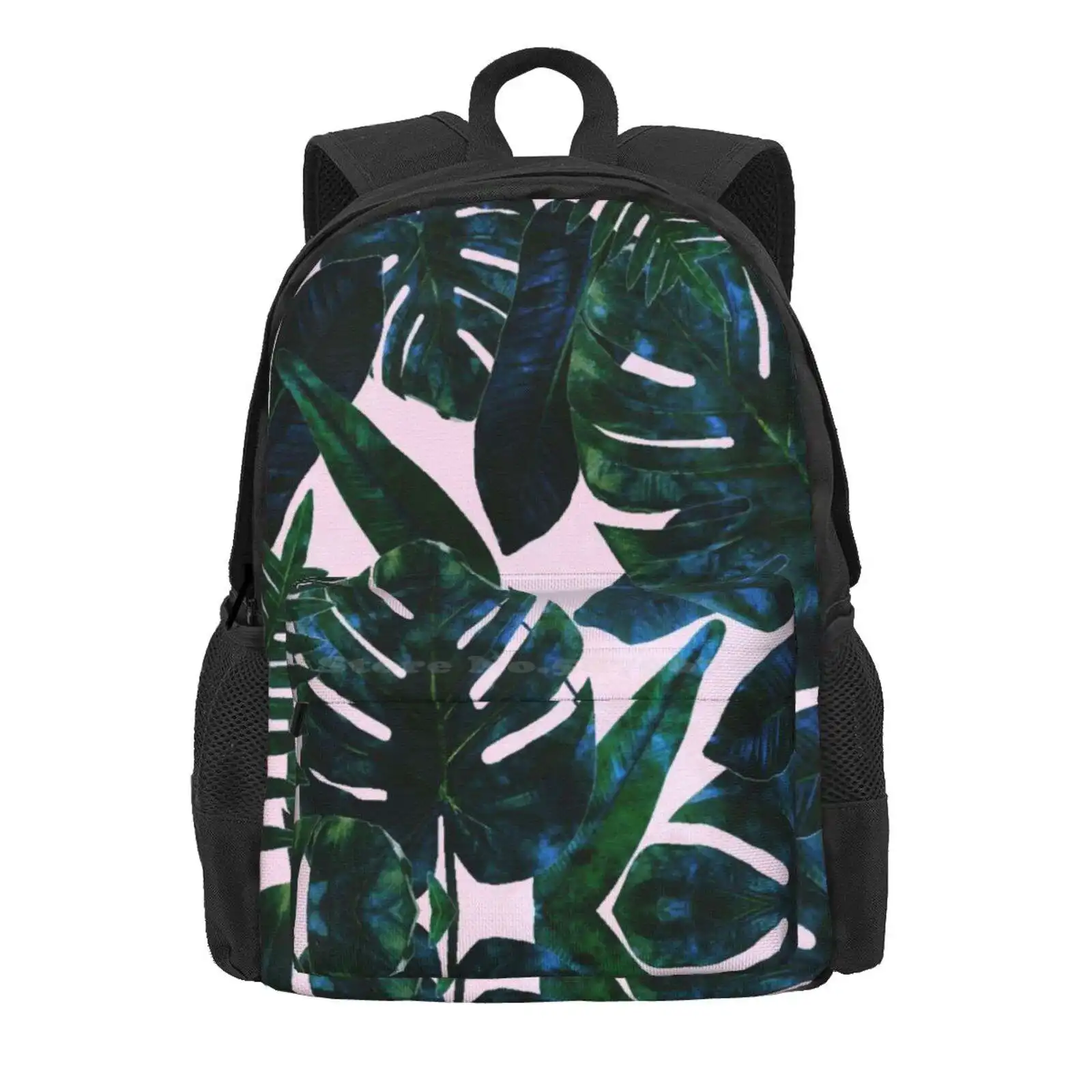 Perceptive Dream | Tropical Nature Botanical Plants Painting | Palm Monstera Banana Leaves Jungle Hot Sale Schoolbag Backpack