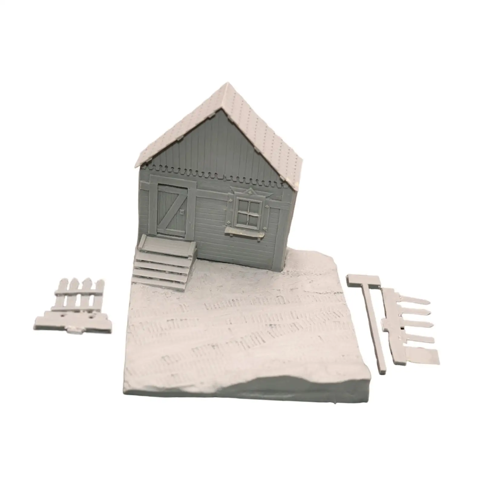 1:72 kit de modelo de casa em miniatura, modelo de construção, brinquedo em branco, sem pintura, layout de cena diy para hobbyist, artesanato, modelagem