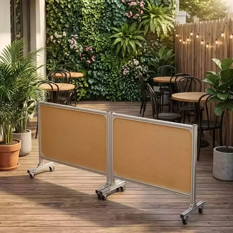 Commercial Outdoor Aluminum Frame Banner Stand Cafe Divider Store Advertising Partition Coffee Barrier Fence
