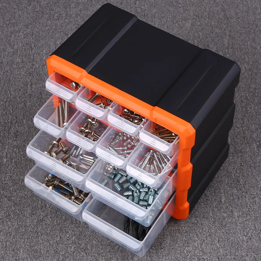 AEB1-Drawer PP+PS Parts Storage Box Multiple Compartments Slot Hardware Box Organizer Craft Cabinet Tools Components Container