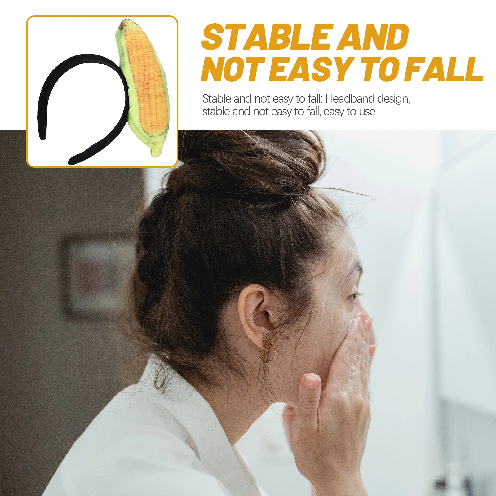 

Adorable Corn Shape Headpiece Comfortable Hairband Decorative Accessory for Women Girls Face Care and Makeup Routine