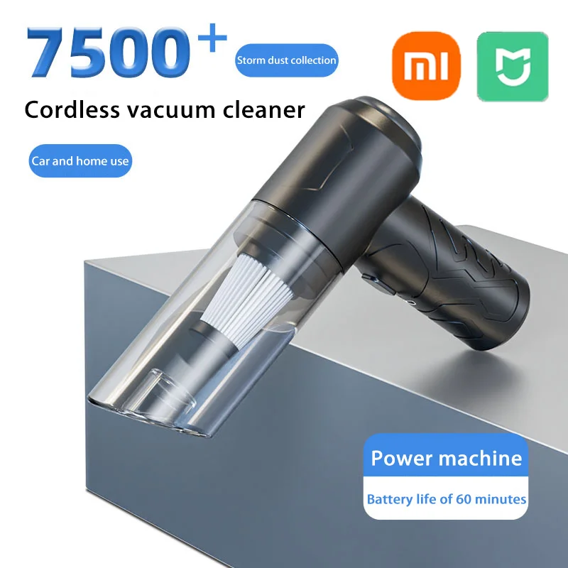 Xiaomi Wireless Car Vacuum Cleaner 7500Pa Cordless Handheld Cleaning Robot Auto Vacuums Strong Suction Cleaner For Car Home New