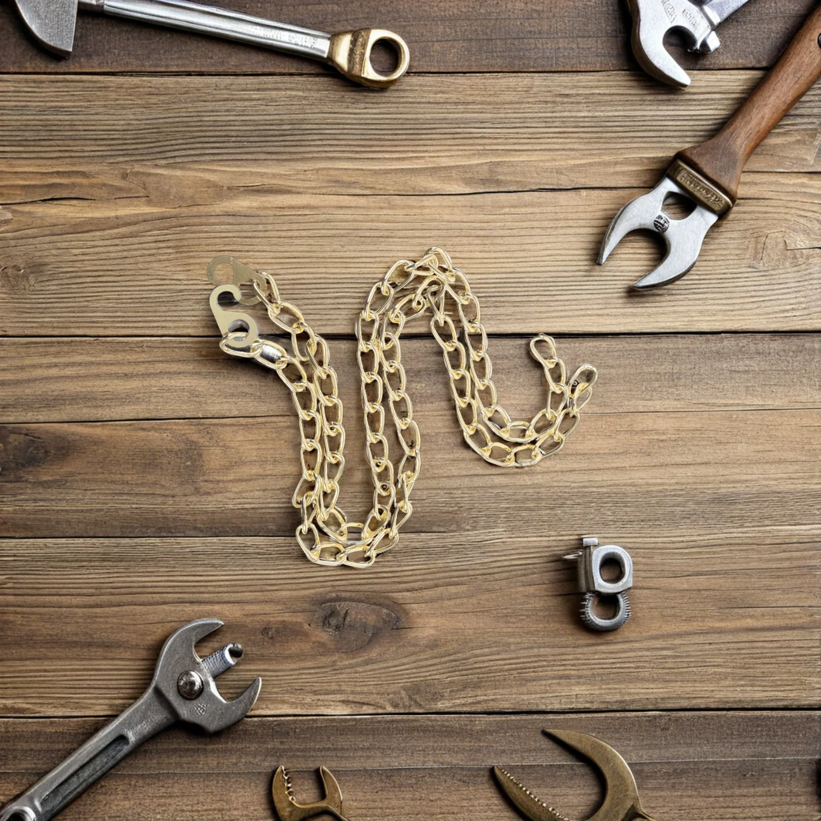 

4pcs Floor Chains: Grandfather Replacement Metal Chain For Pendulum Repair Home Decor, Golden Clock Chain Parts, Mechanical