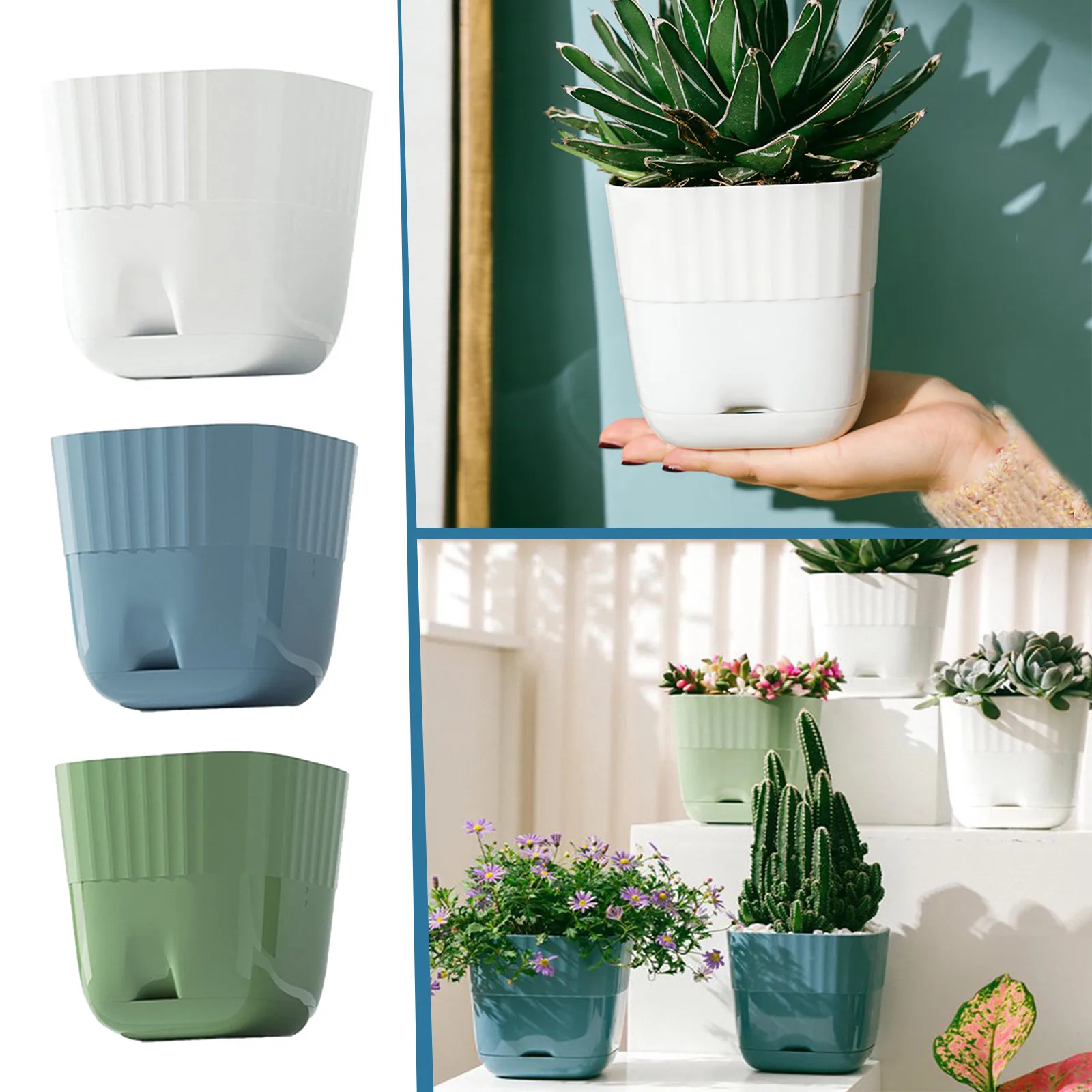 Nordic Minimalist Resin Plastic Corrosion Resistant Succulent Small Flower Pot White New Aloe Vera Imitation Ceramic Flower Pot