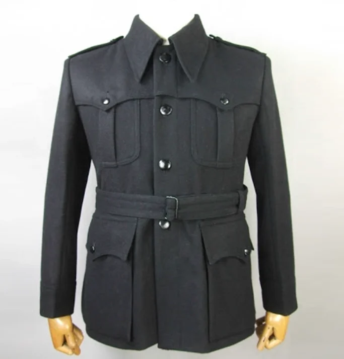 

Man Woolen Coat Winter Jacket Black Vintage German Style
