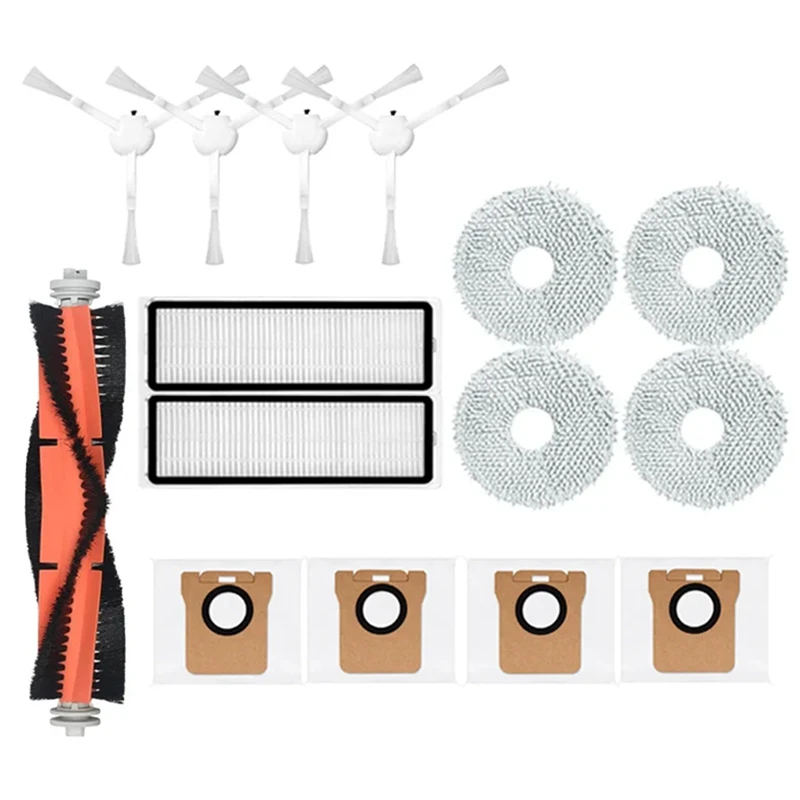 For Xiaomi Robot Vacuum X10+ X10 Plus B101GL Maintenance Kit With Main Side Brush, Hepa Filter, Dust Bag, And Mop Cloth