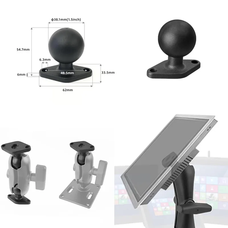 Support pivotant appui-tête support de moniteur de voiture 1.5 Base de boule de diamant pour RAM camion de route Bus tablette support de téléphone portable