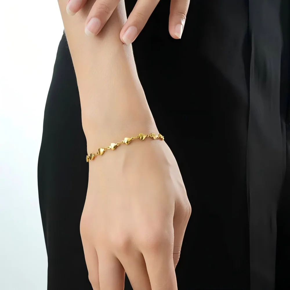 XIANING رائعة كلاسيكية الفولاذ المقاوم للصدأ الذهب اللون سلسلة سوار العصرية سحر اليومية عطلة مجوهرات هدية للنساء #2