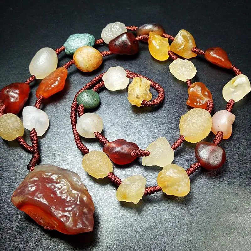 

Alashan Colorful Gobi Agate Necklace Alashan Agate Sweater Chain