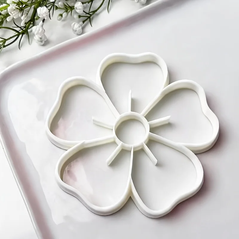 1pc Five Petal Poppy Clay Cutter, Soft Ceramic Tool for DIY Bohemian Earrings, Cracked Poppy Mold for Jewelry Making