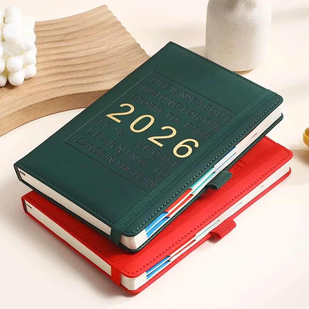 Multifunctional A5 2026 Schedule Book English Efficiency Manual Notebook with Calendar To Do List Notepad School Office Supplies