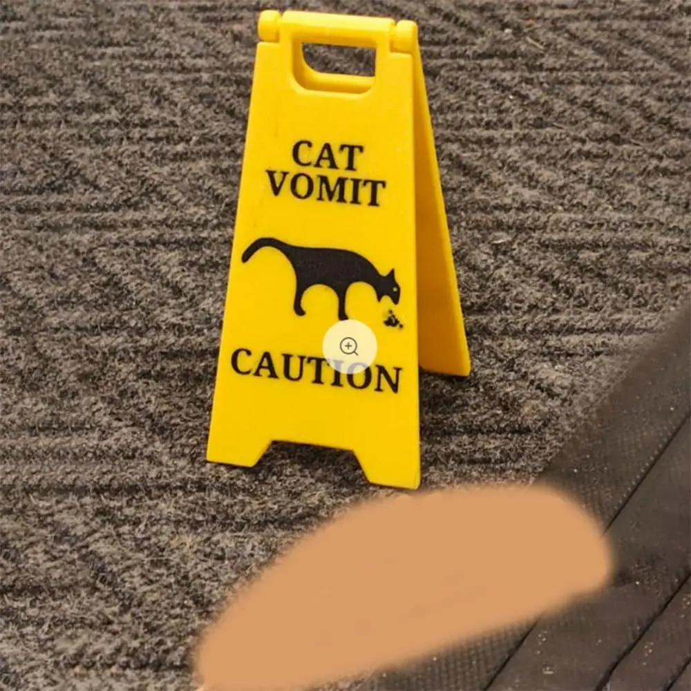 New Funny Cat Vomit Sign Bright Yellow Gift Dog Vomit Sign Yard Signs