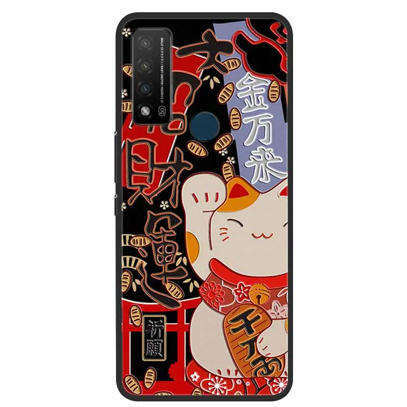 3D Emboss Case For TCL 20 R 5G Case Relief Flower Floral Silicone Soft Back Cover Capa For TCL 20 R Phone Case Cover Funda Coque