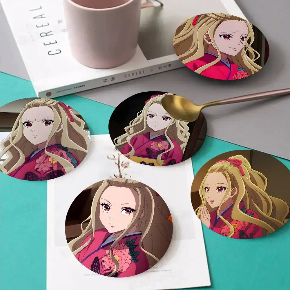 1pc Kaya Saimori Anime Characters Wooden Coaster Colour Printing Cup Mat Home Desk Decoration Gifts