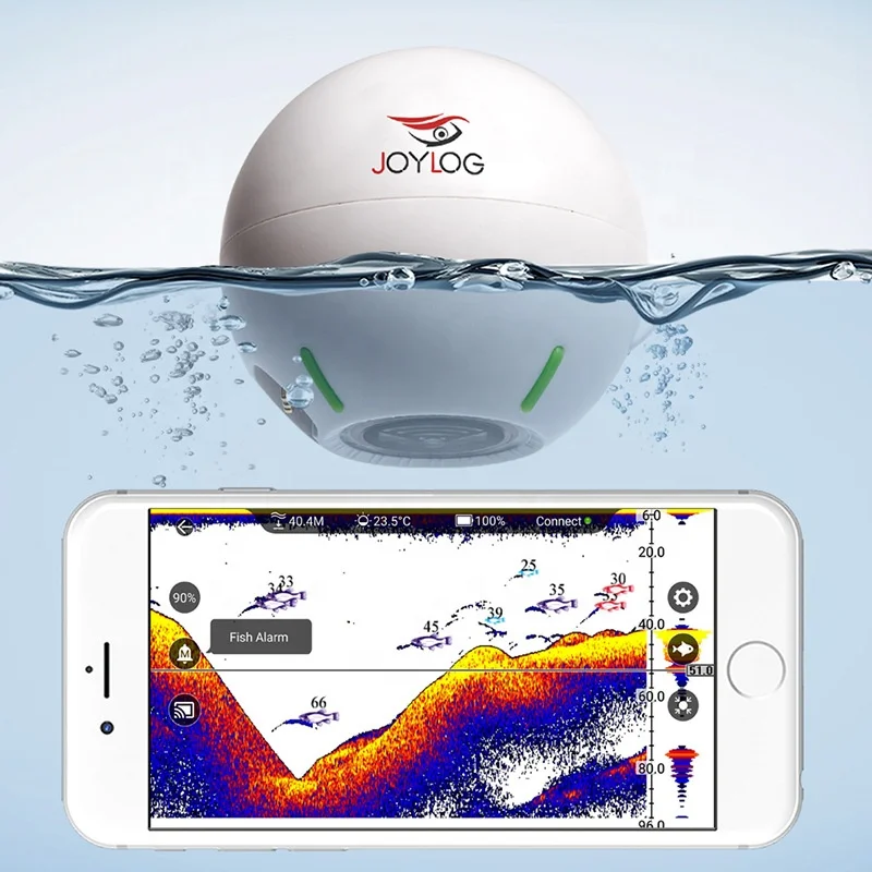 NEW Wholesale Depth 0.6m-40m 125KHz Ultrasonic Mini Wireless Sonar Portable Fish Finder Sensor