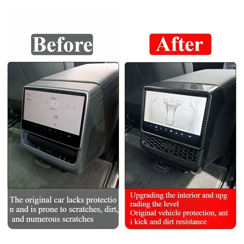 ل تسلا نموذج 3 هايلاند نموذج Y جونيبر 2025 غطاء فتحة التهوية الخلفية وحدة التحكم المركزية مسند الذراع صندوق المضادة للخدش الملحقات الداخلية #3