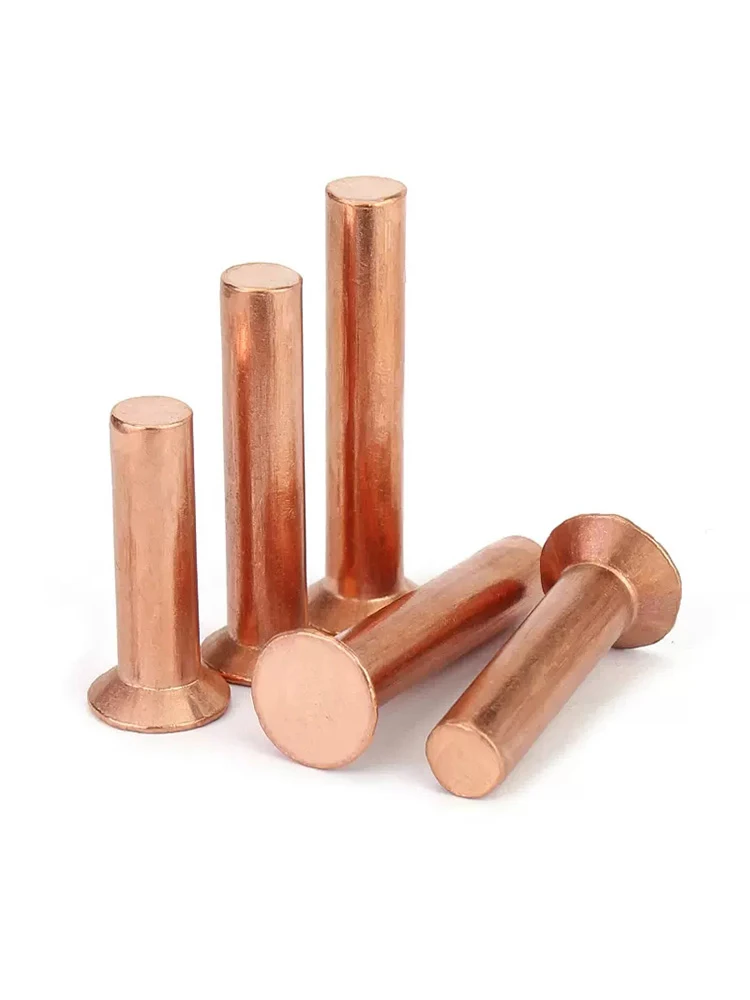 2-100pcs M2 M2.5 M3 M4 M5 M6 M8 GB869 Copper Countersunk Head Rivets Solid Rivet Length=3-50mm
