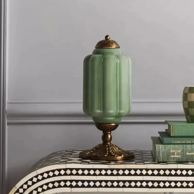 

Lighting, Glass Table Lamp Retro, French Vintage Cream, Glass Textured Table Lamp