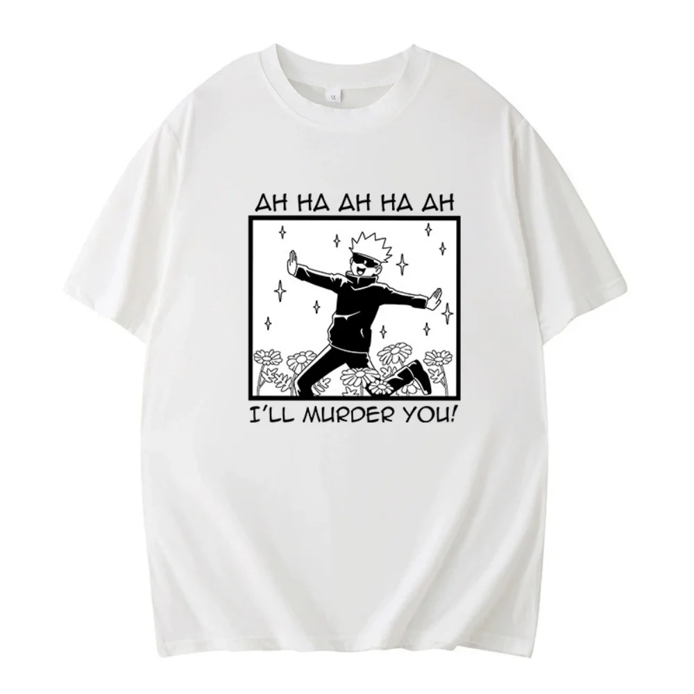 Cartoon Anime Spell Battle Surrounding Spring and Autumn Men's Casual Loose Short Sleeves