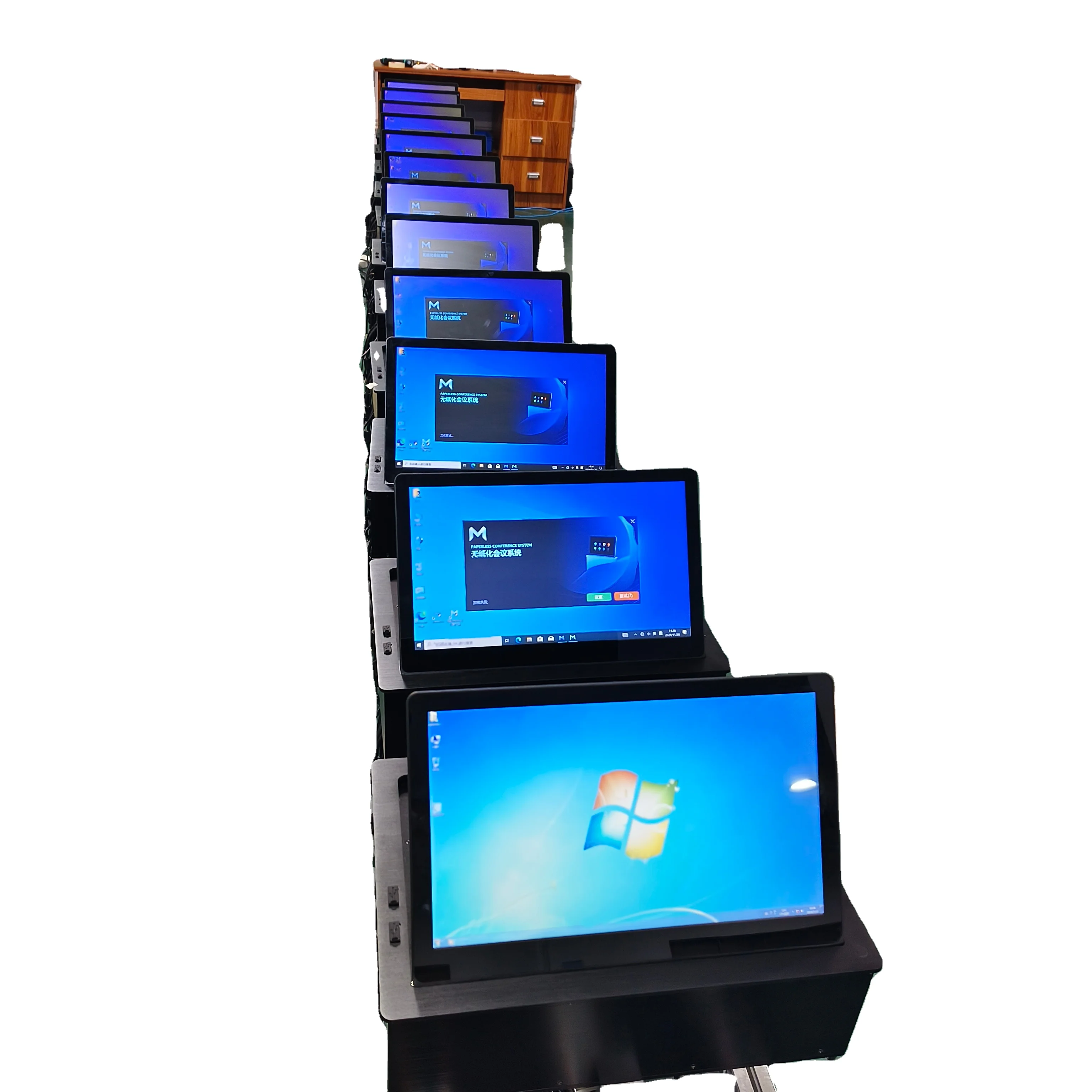 

Customer Configuration Top Quality Desktop Flip Device Flip LCD 15.6/17.3/18.4/21.5 Inch Lift For Video Audio Conference System