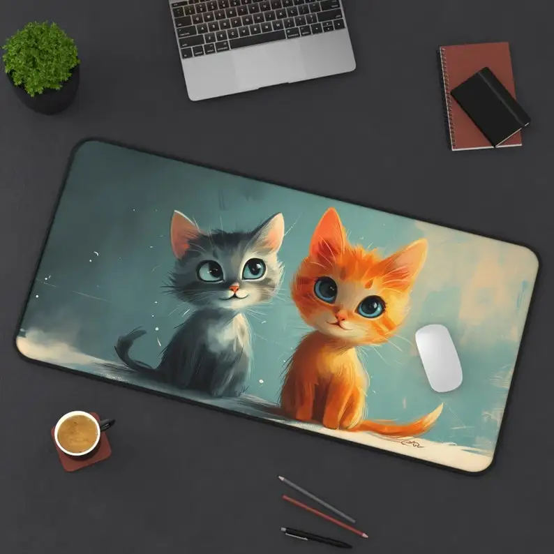 

Cute Cat Table Mat, Cartoon Kitten Desktop Decoration XXL Mouse Pad, Non-Slip Waterproof Mouse Pad, Perfect Gift for Friends