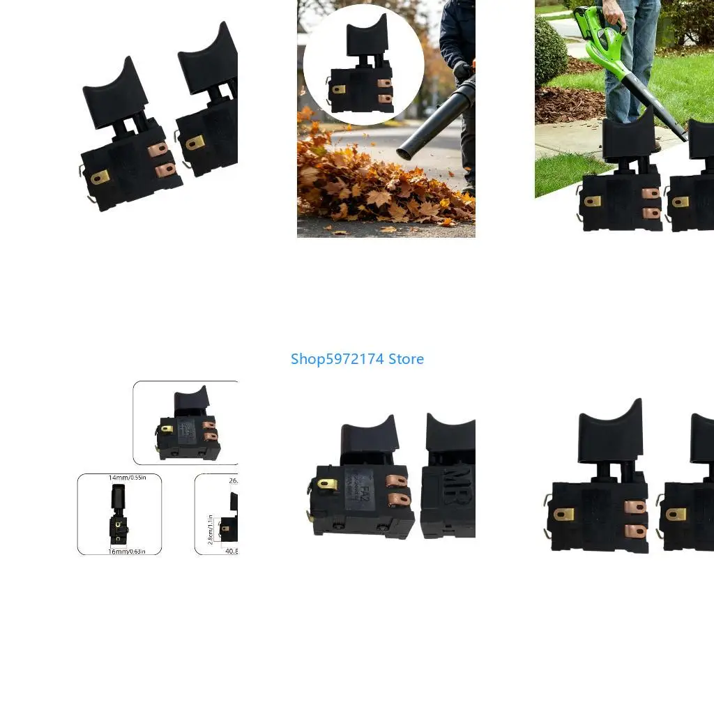 Y3NB 2Pcs Industrial Grades Blower Switches 16A Current Rating Black Plastic Case