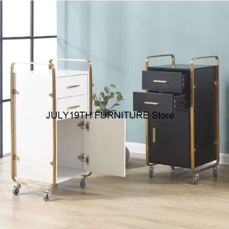 

Multifunctional Solid Wood Salon Trolley Home Salon Furniture Removable Storage Shelf Barber Shop Tool Cart with Wheels