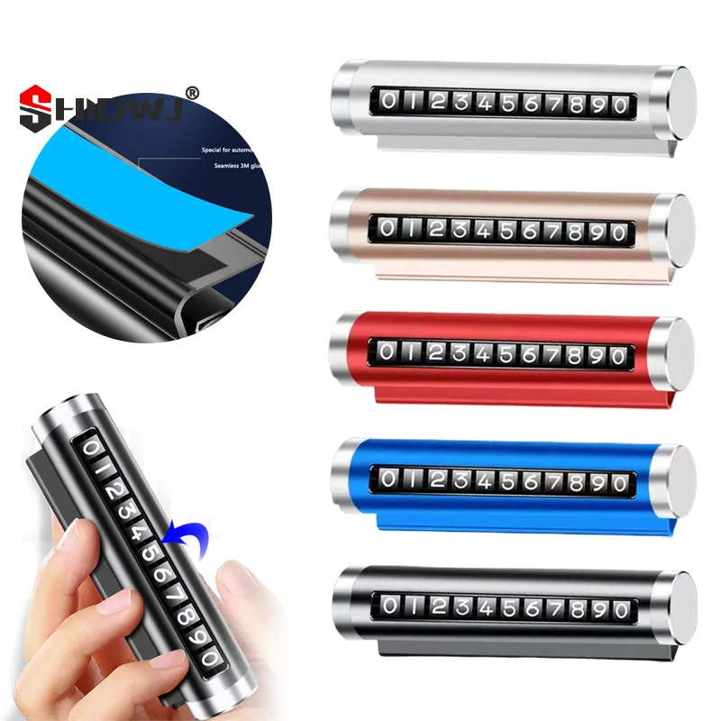 

Табличка с номером телефона автомобиля, светодиодное освещение, временная парковочная карта, скрытые тарелки, наклейка для остановки парка, несколько цифр, гаджеты для парковки