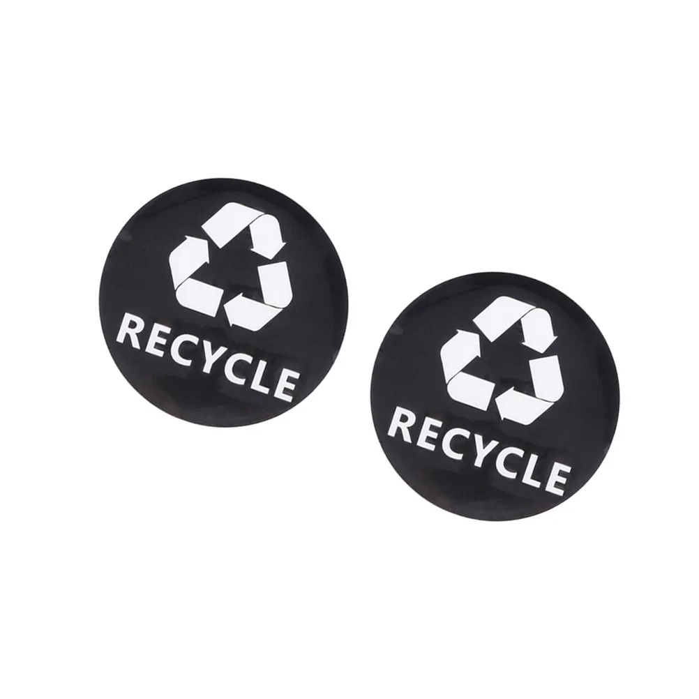 

3Pcs High-Visibility Black Recycle Stickers for Bins Cans Containers Windows Doors Cars Notebooks Flat Smooth Surfaces Recycling