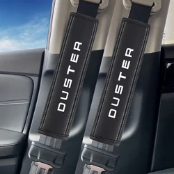 2Pcs Leather Seat Belt Shoulder Cover Protection Pads for Dacia Duster Lodgy Logan Samdero Automotive Interior Car Accessories