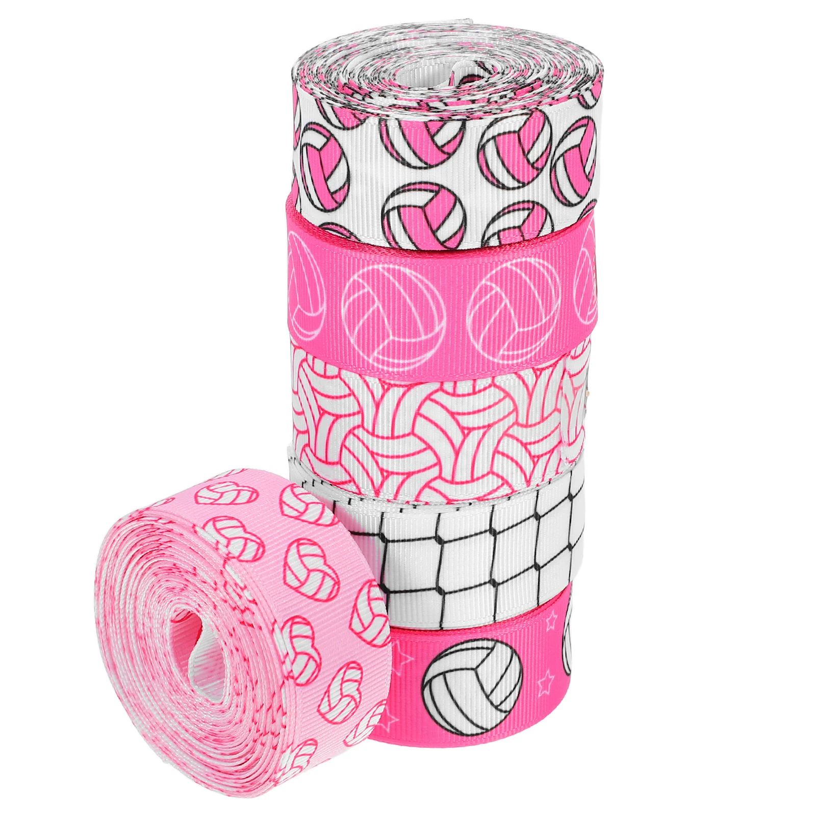 

5 Yards Pink Volleyball Sports Theme Craft Diy Grosgrain Ribbon For Cheer Team Party Sewing Wrapping Decoration Craft Ribbon