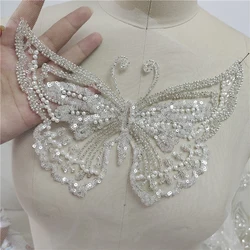 New Handmade DIY Embroidered Lace Butterfly Patch Beaded Sequins Butterfly Flower Patches Applique Wedding Dresses Kids Clothing