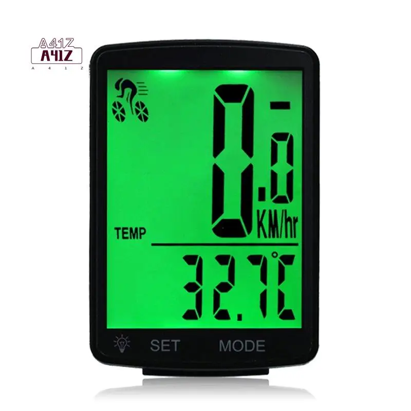 A41Z-Bike Computer With Backlight Speedometer Multifunctional Cycling Display For Day And Night Use Measures Speed Distance