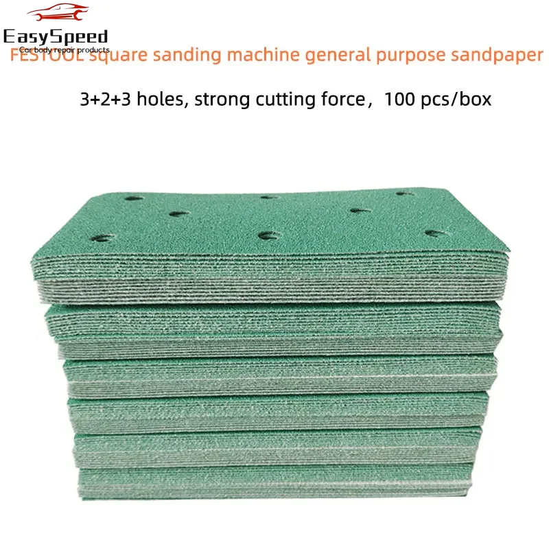 Rectangular Dry Sandpaper 95*180mm Self-adhesive Flocking Sanding Putty FESTOOL Sandpaper Machine General 3 2 3 Holes