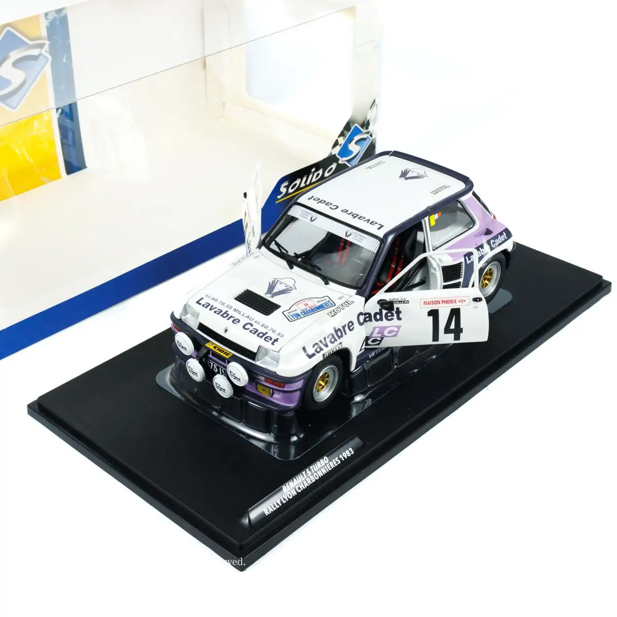 

Diecast Solido 1:18 Scale Renault 5 TURBO WHITE #14 Alloy Double Door Car Model Collectible Toy Gift Souvenir Display Ornament