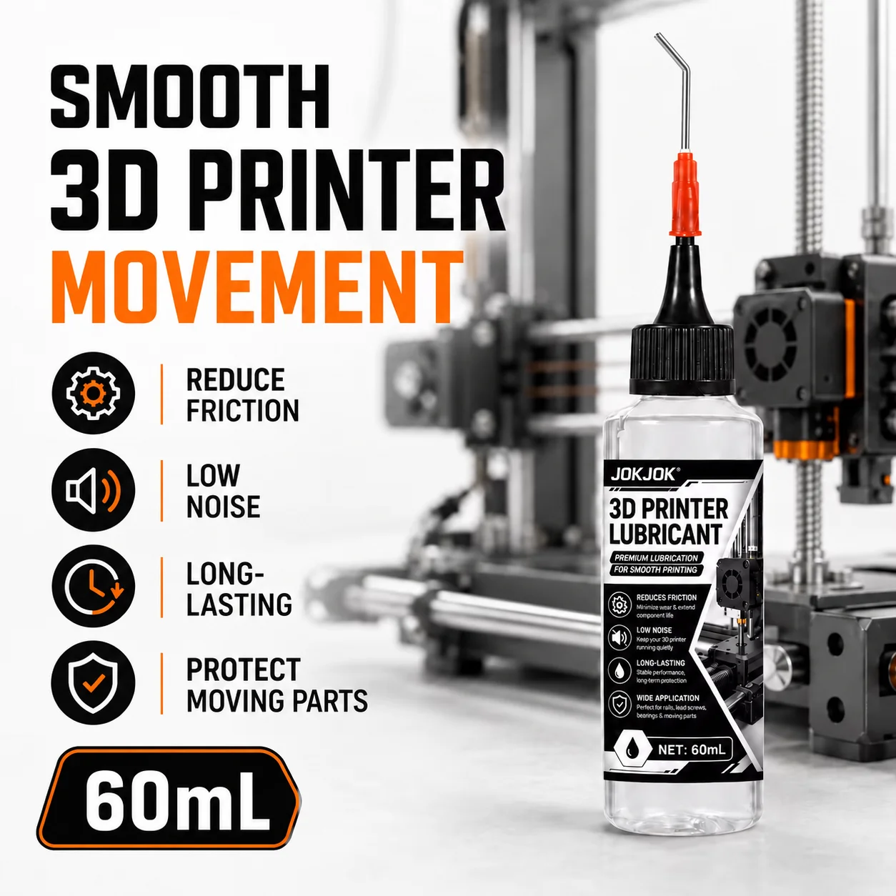 JOKJOK 3D Printer Oil 60ml/120mlML Precision Lubricant For Lead Screws Linear Rails Bearings Low Noise Anti Wear Maintenance