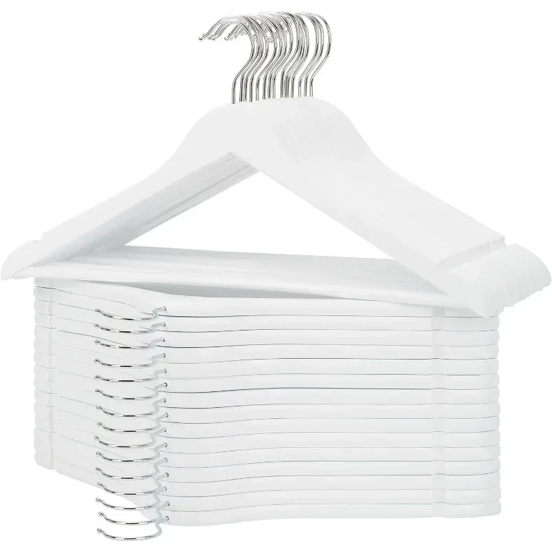 

for for for Wooden Suit Hanger, Heavy Duty Clothes Hangers 30 Pack, White, Natural Wood Hangers for Suits, Shirts, Jackets, Pant