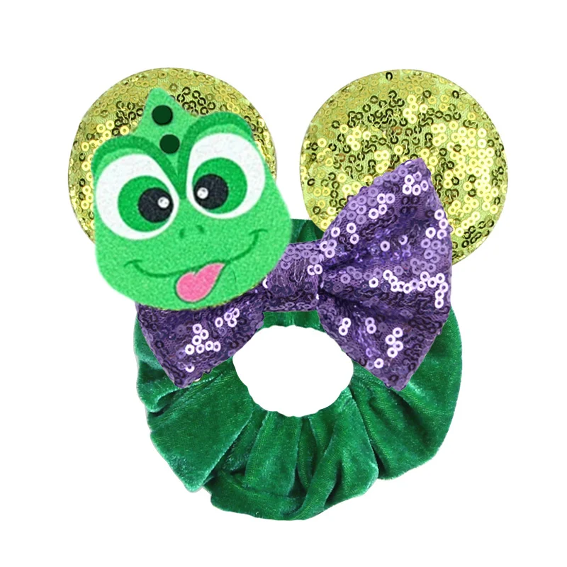 New Disney Toy Store Mouse Ears Scrunchies Hairband Women Elastic Ponytail Holder Girls Bow Party Cartoon Mickey Hair Accessorie