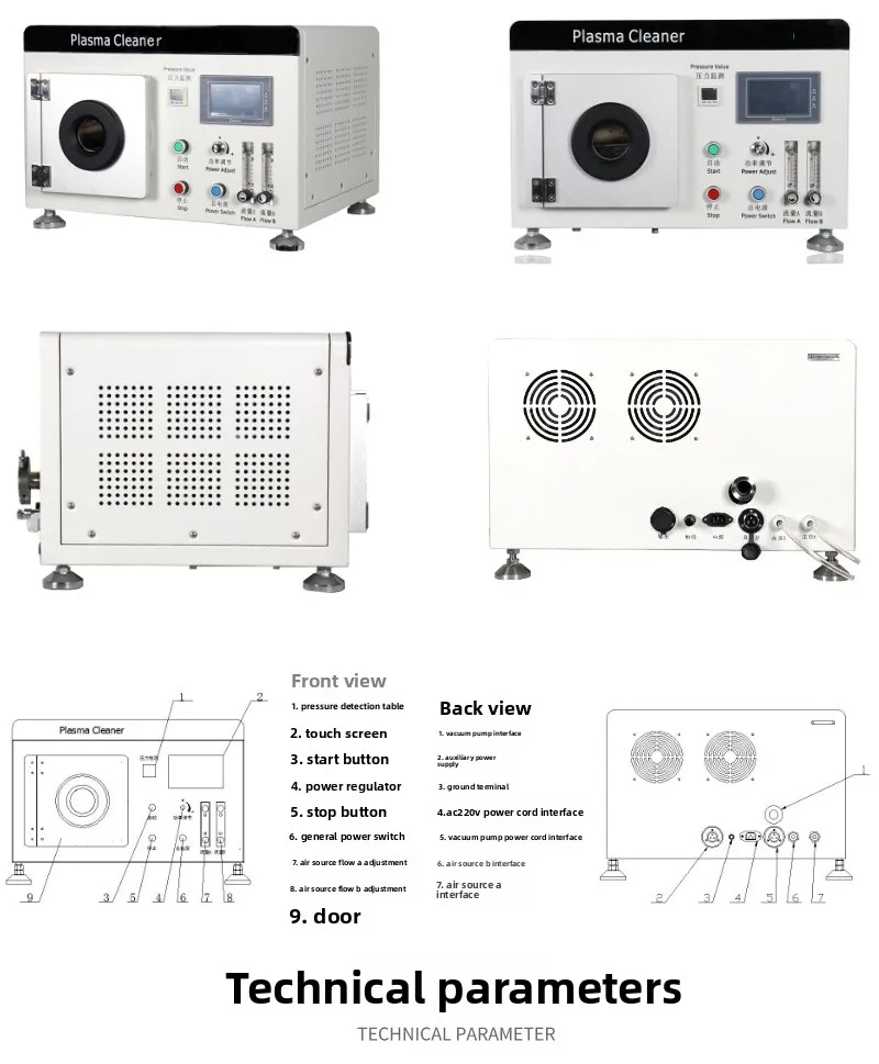 Vacuum plasma cleaner, surface etching coating plasma activation