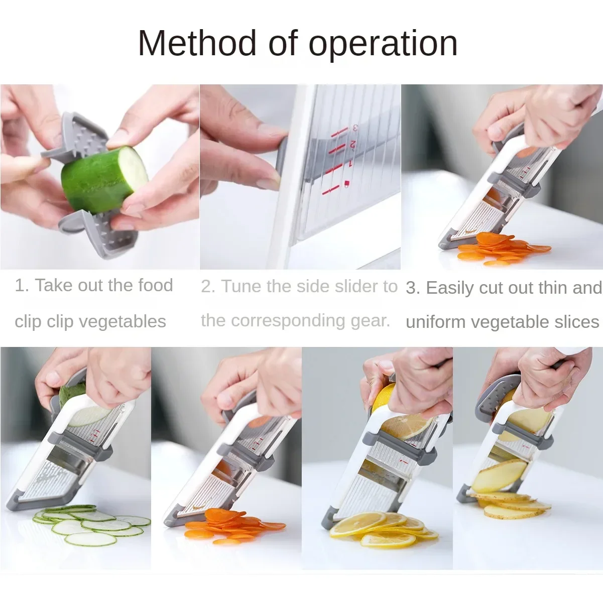 قطاعة خضروات محمولة متعددة بشفرة من الفولاذ المقاوم للصدأ قابلة للتعديل ، مفرمة نباتية للمطبخ ، مبشرة الجزر والجبن #6