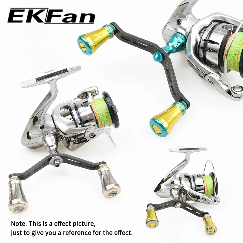 EKFan 105MM Kohlefaser+Aluminium Doppelknopf Spinnrolle Griff Passend für S-REEL Köderrolle Griff DIY-Teile – Detail 10