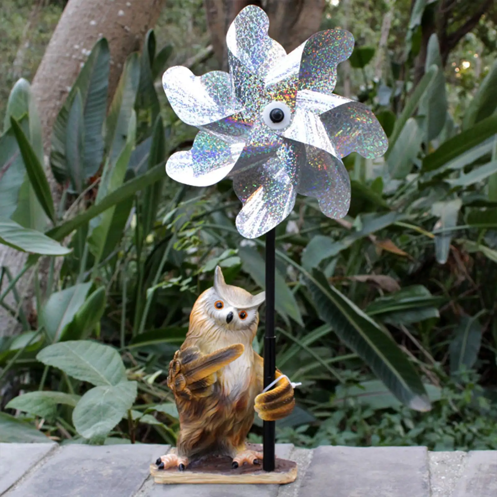 

Owl Pinwheel Owl Wind Sculpture Outdoor Yard Decoration Owl Garden Statue Owl Windmill Statue for Courtyard Lawn Decorative