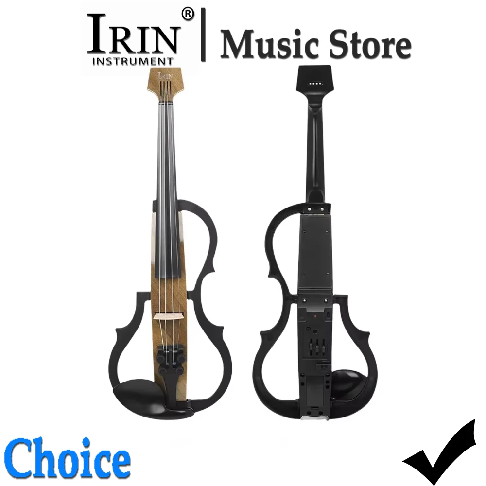 IRIN Electric Silent Violin Fiddle 4/4 Carbon Fiber Electric Violin  String Instrument with Cable Shoulder Rests Headphones Kit